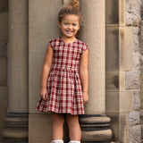 Holiday Plaid Cap Sleeve Fit and Flare Dress