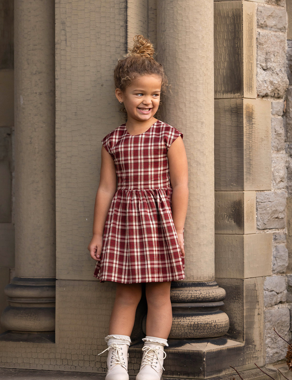 Holiday Plaid Cap Sleeve Fit and Flare Dress