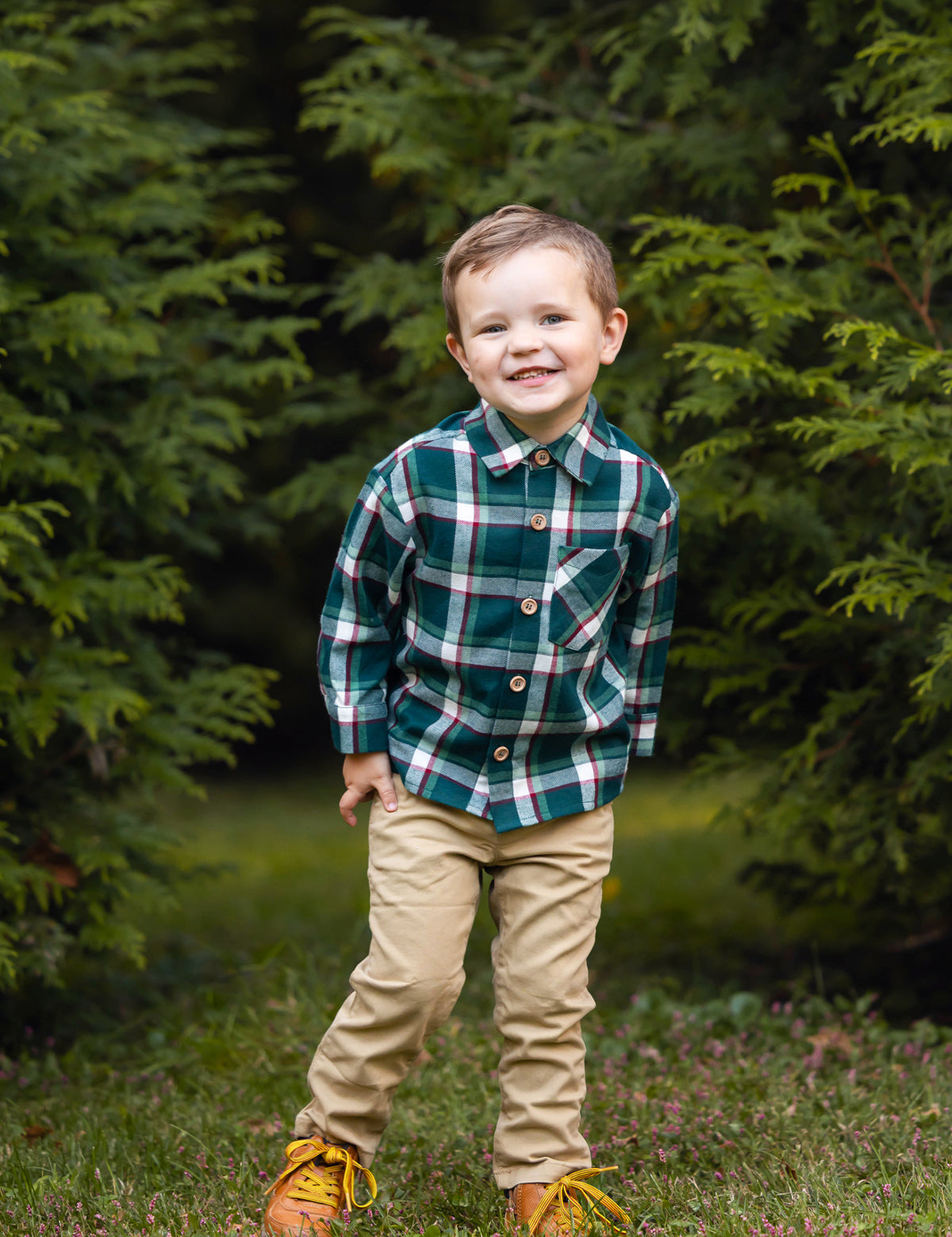 Christopher Long Sleeve Plaid Button Down Chest Pocket Shirt