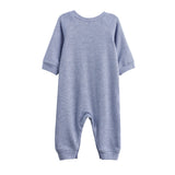 Daniel Long Sleeve Solid Ribbed Button Placket Straight Leg Romper
