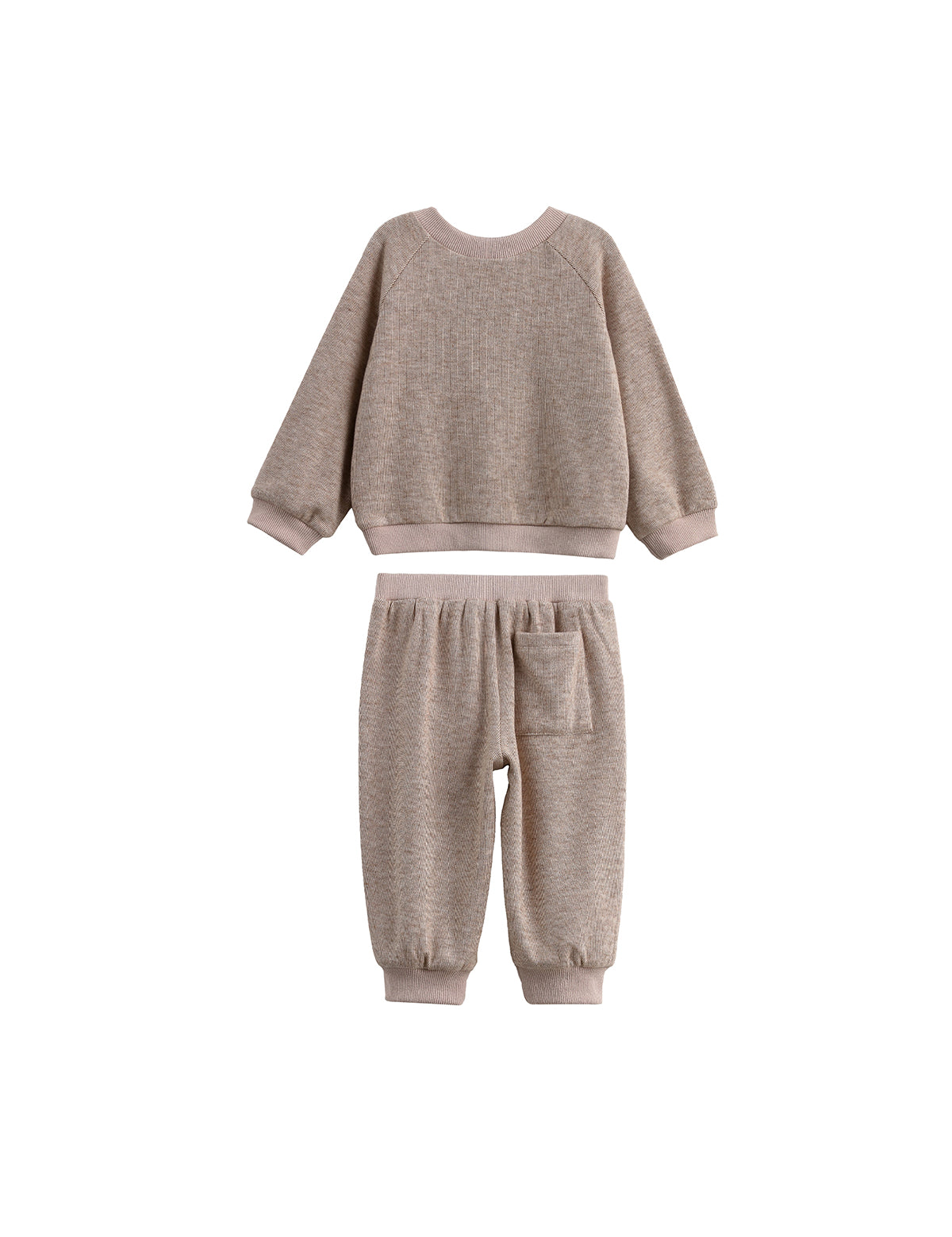 Levi Long Sleeve Solid Ribbed Sweatshirt and Jogger Set