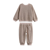 Levi Long Sleeve Solid Ribbed Sweatshirt and Jogger Set