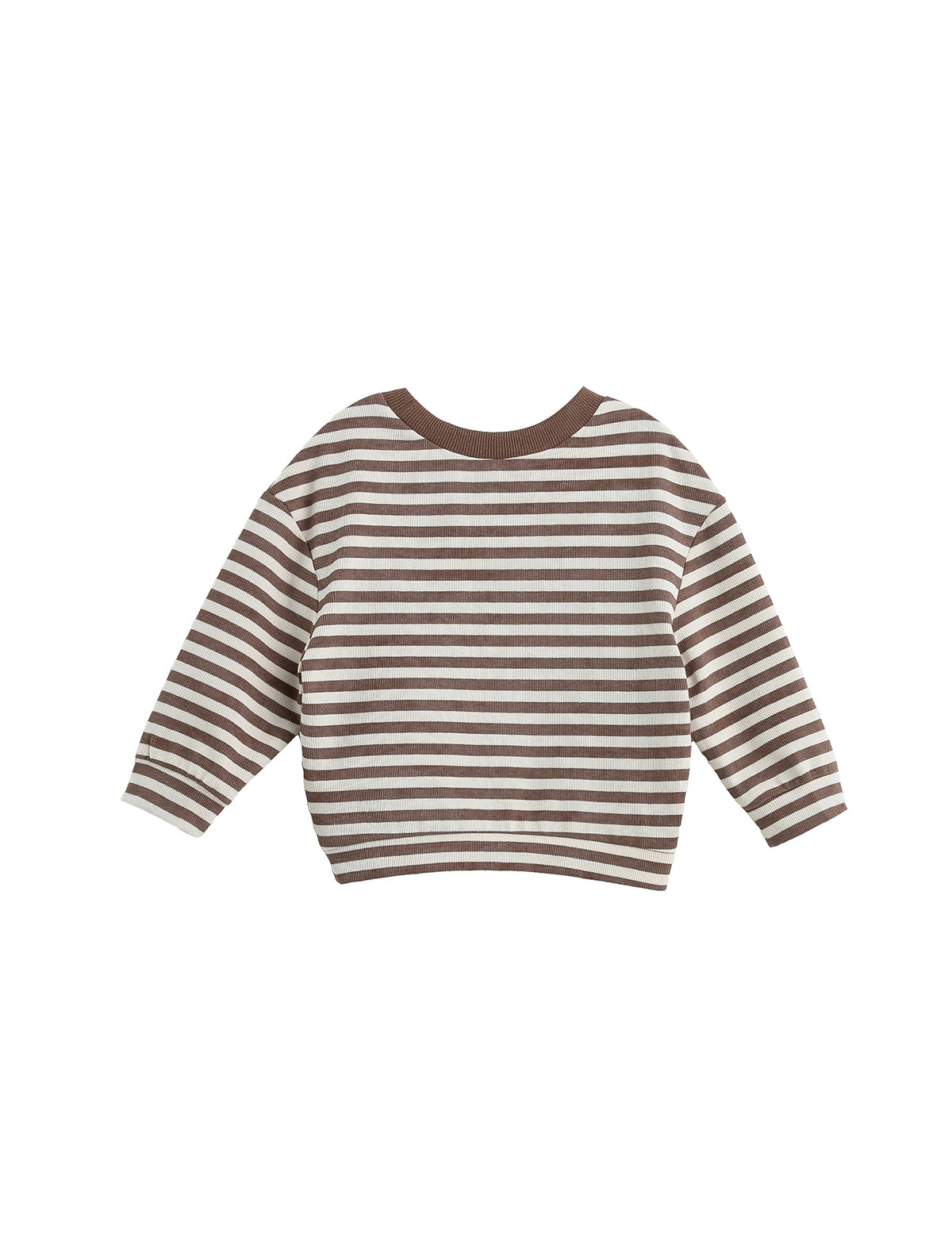 Max Long Sleeve Striped Raglan Ribbed Crew Neck Top