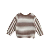 Max Long Sleeve Striped Raglan Ribbed Crew Neck Top