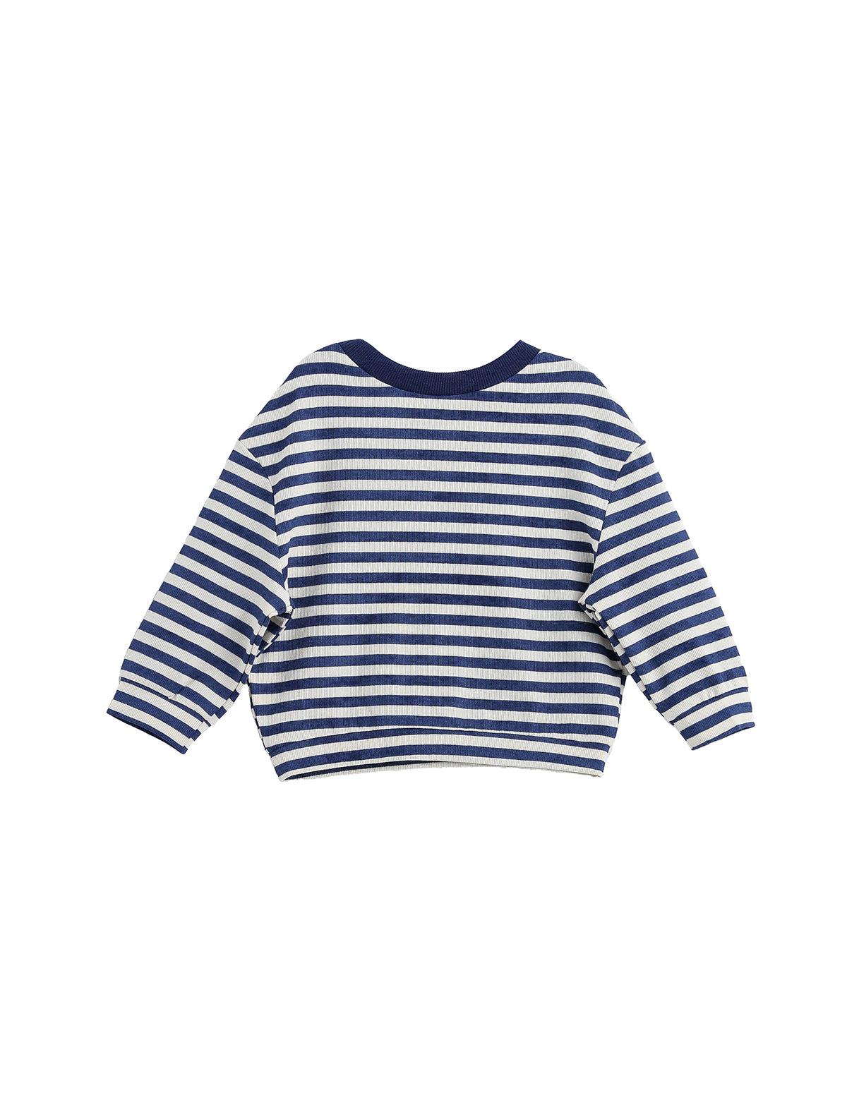 Benjamin Long Sleeve Striped Ribbed Round Neckline Drop Shoulder Top