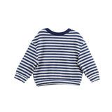 Benjamin Long Sleeve Striped Ribbed Round Neckline Drop Shoulder Top