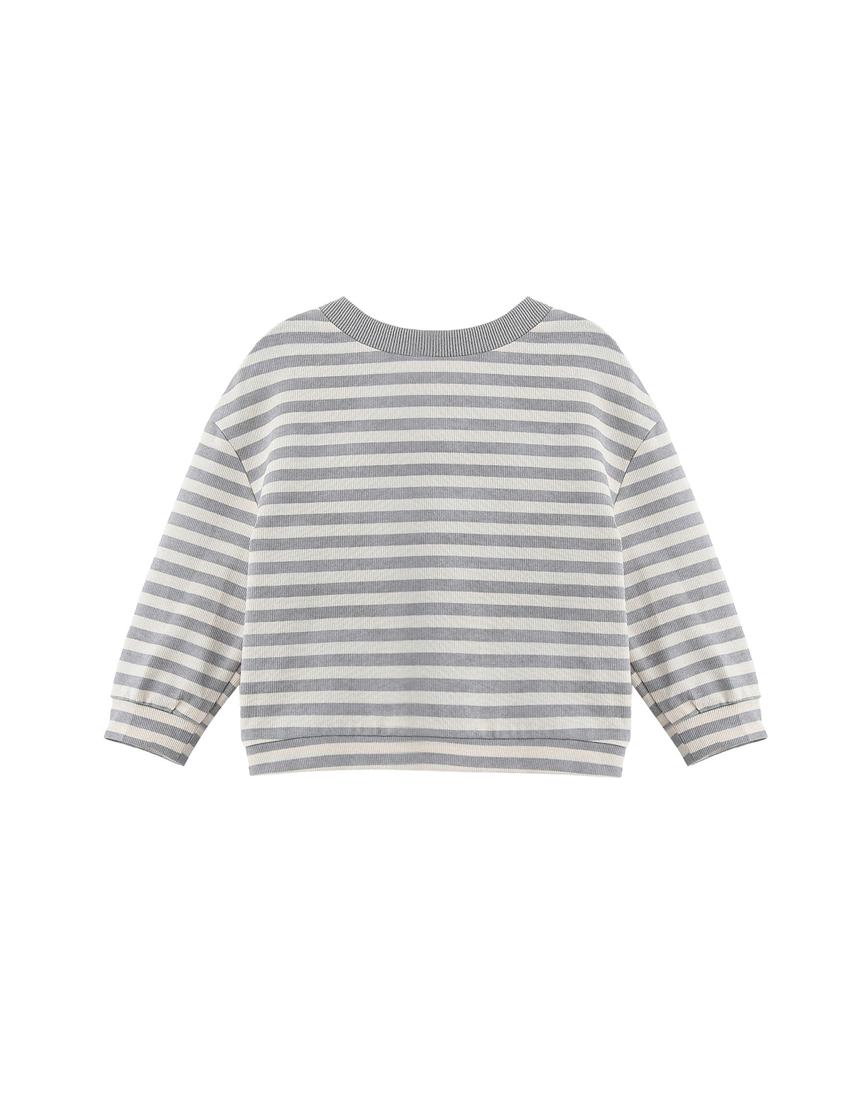 Ethan Long Sleeve Striped Ribbed Crewneck Top