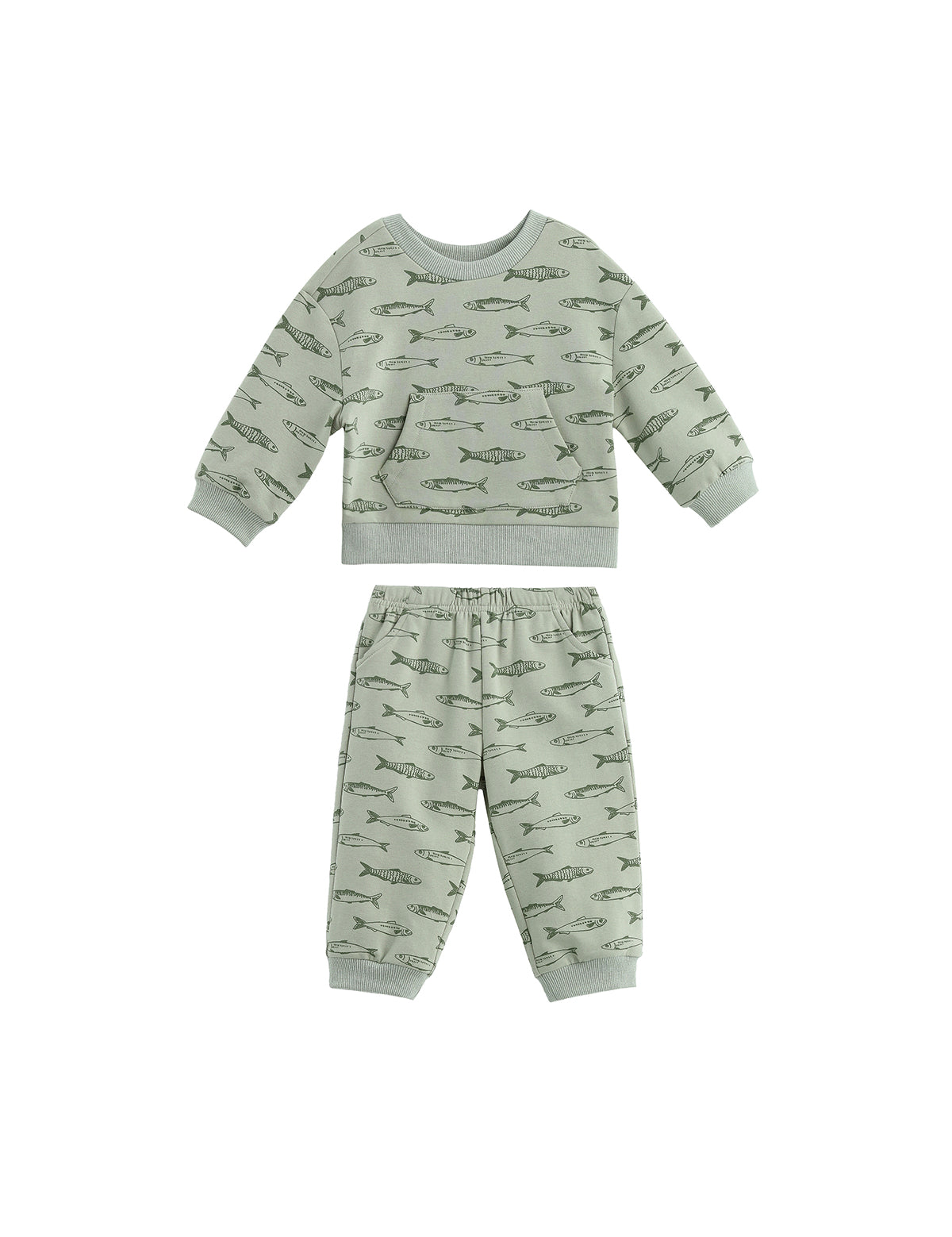 Matthew Long Sleeve Fish Print Sweatshirt and Jogger Set