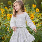 Wildflower Dream Long Sleeve Floral Smocked Top and Skirt Set
