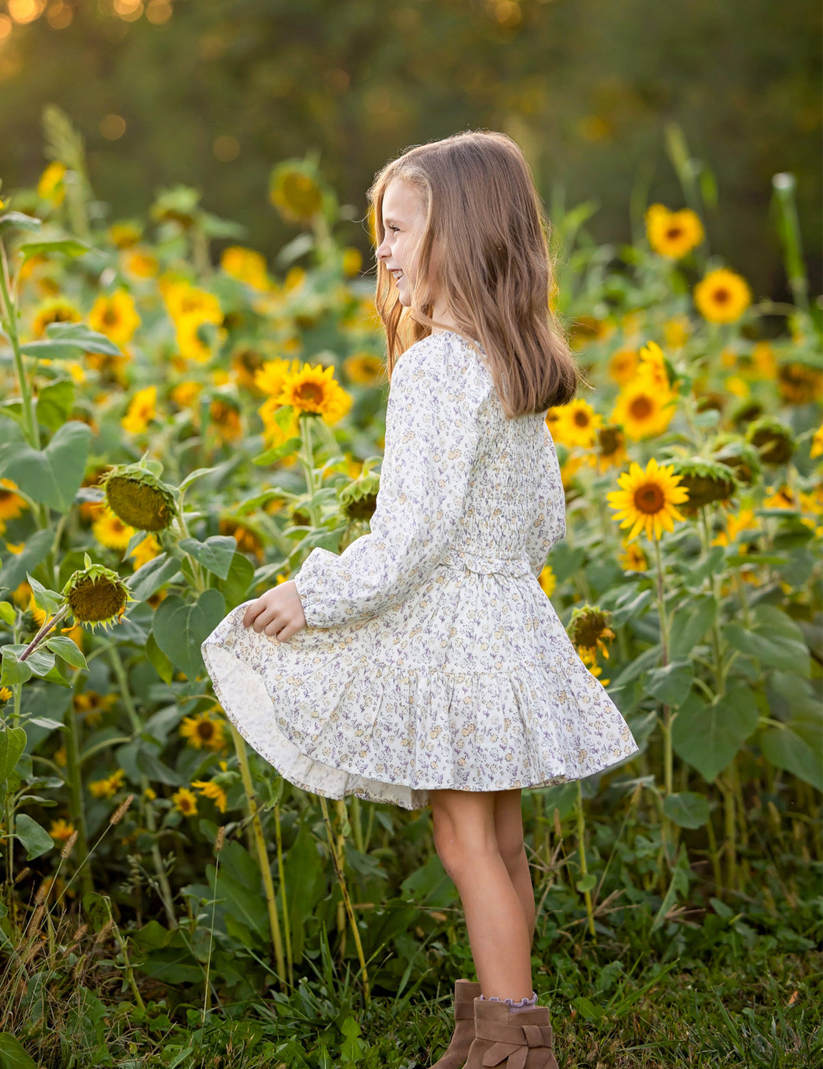 Wildflower Dream Long Sleeve Floral Smocked Top and Skirt Set