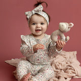 Soft Meadow Long Sleeve Floral Ruffle Trim Bodysuit