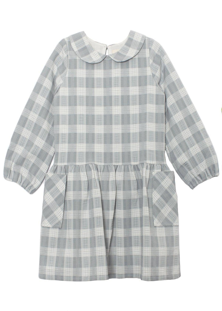 Sweet Lullaby Blue and White Plaid Woven Dress - Carousel Brands