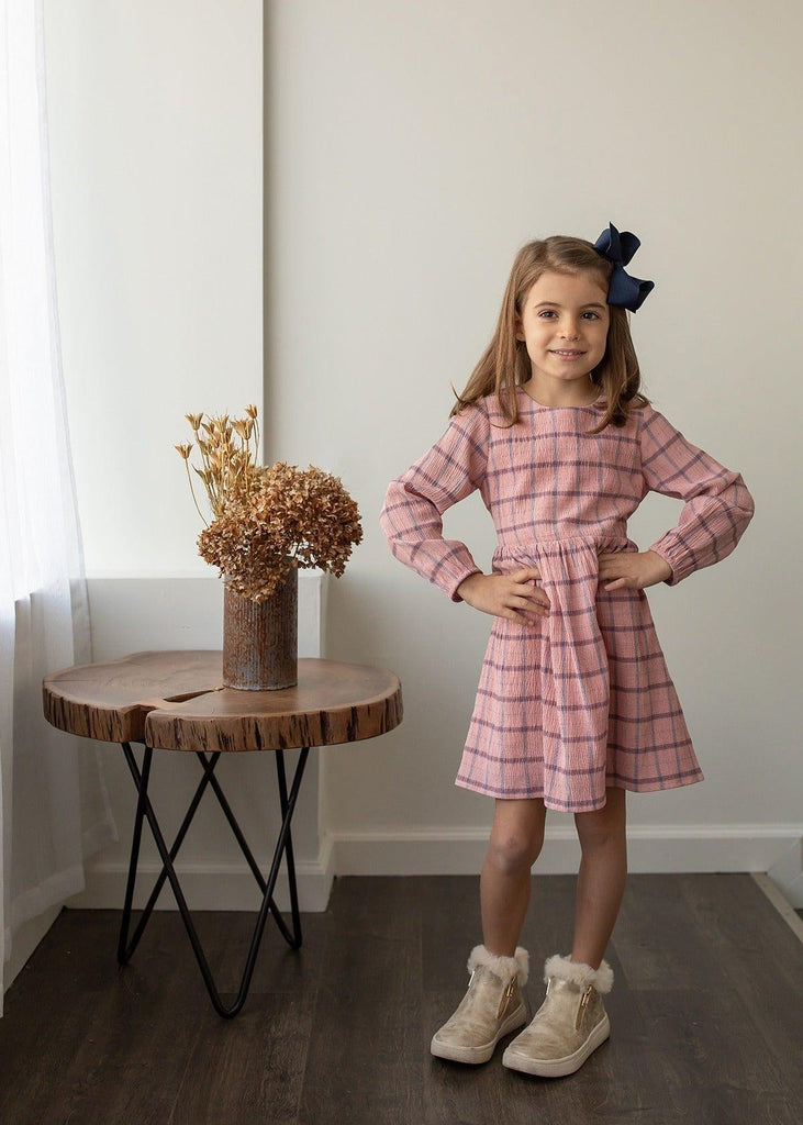 Into the Field Woven Pink Plaid Dress - Carousel Brands