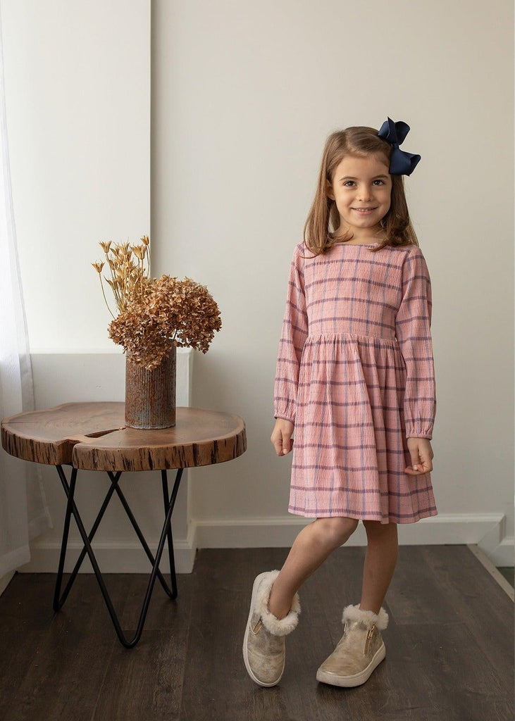 Into the Field Woven Pink Plaid Dress - Carousel Brands