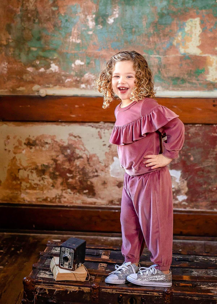 Sugar Plum Velvet 2 PC Little Girl Set - Carousel Brands