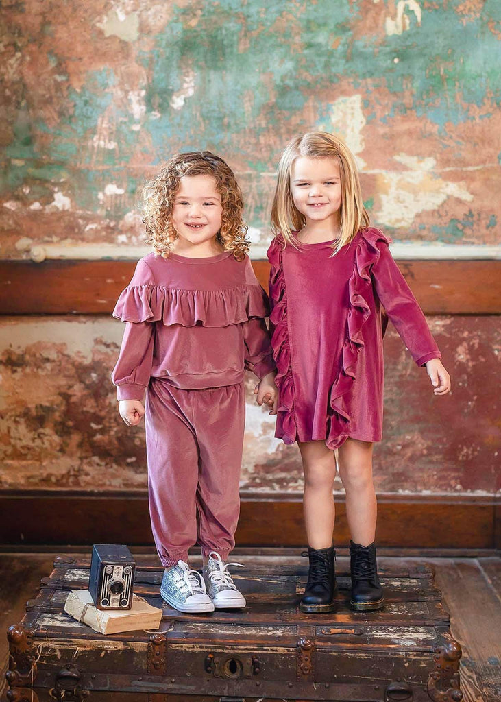 Sugar Plum Velvet 2 PC Little Girl Set - Carousel Brands